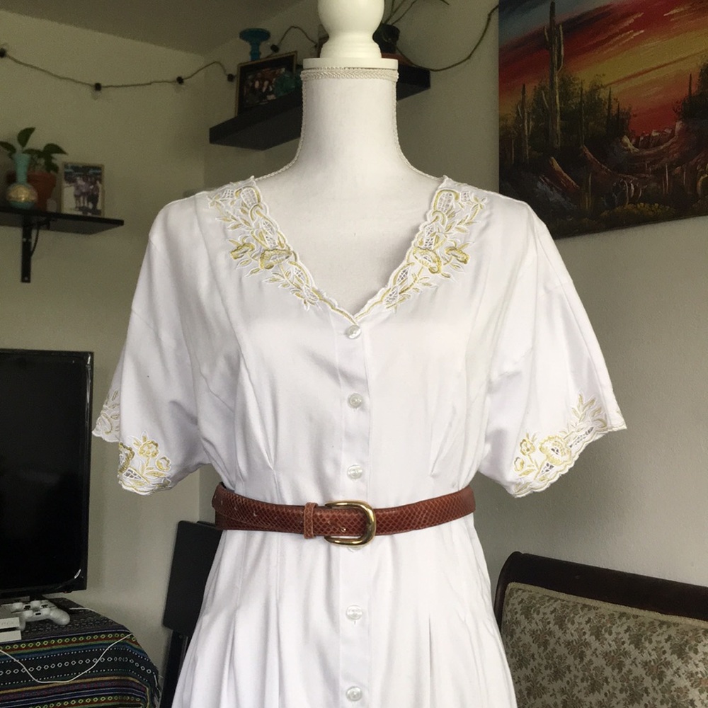 Brown Snake skin belt with gold buckle